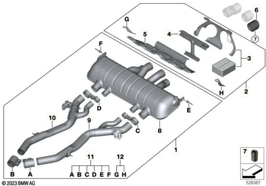 BMW M Performance Abgasanlage Titan für BMW M3 G80/G81 - M4 G82/G83 - 18305A23283 - Akrapovic Auspuffanlage