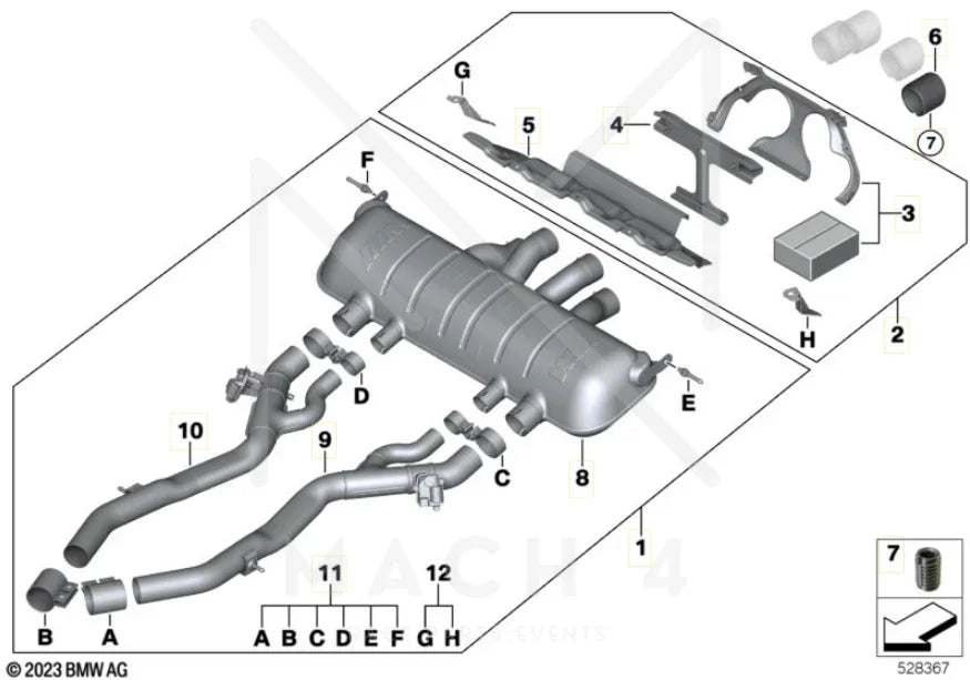 BMW M Performance Abgasanlage / Endschalldämpfer Titan für BMW M2 G87 - 18305A6A719 - Akrapovic Auspuffanlage