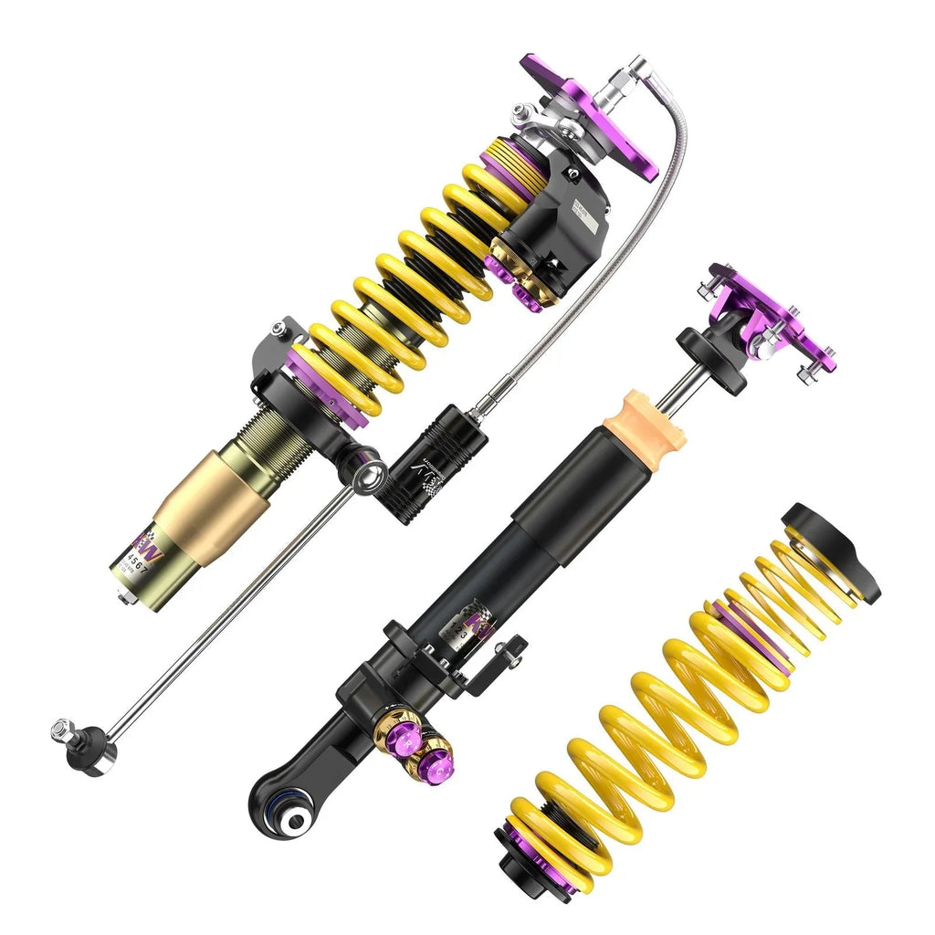 KW Gewindefahrwerk V5 Clubsport inkl. Stützlager/Domlager für BMW M3 G80 / M4 G82 - 30901200EB - Akrapovic Auspuffanlage