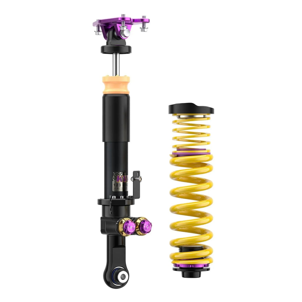 KW Gewindefahrwerk V5 Clubsport inkl. Stützlager/Domlager für BMW M3 G80 / M4 G82 - 30901200EB - Akrapovic Auspuffanlage