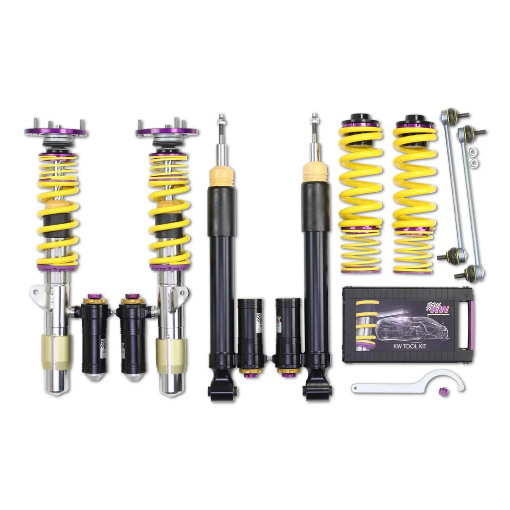 KW Gewindefahrwerk V4 Clubsport inkl. Stützlager für BMW M3 E90/E92 - 39720267 / 39720257 - Akrapovic Auspuffanlage
