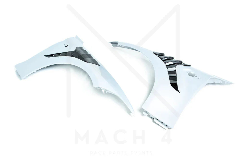 Alpha-N Carbon Kotflügel mit Lüftungsöffnungen Set / Carbon Vented Front Fender Set für BMW M2 F87 / M2 Competition F87 / M2 CS F87 - AN-0521 - Akrapovic Auspuffanlage