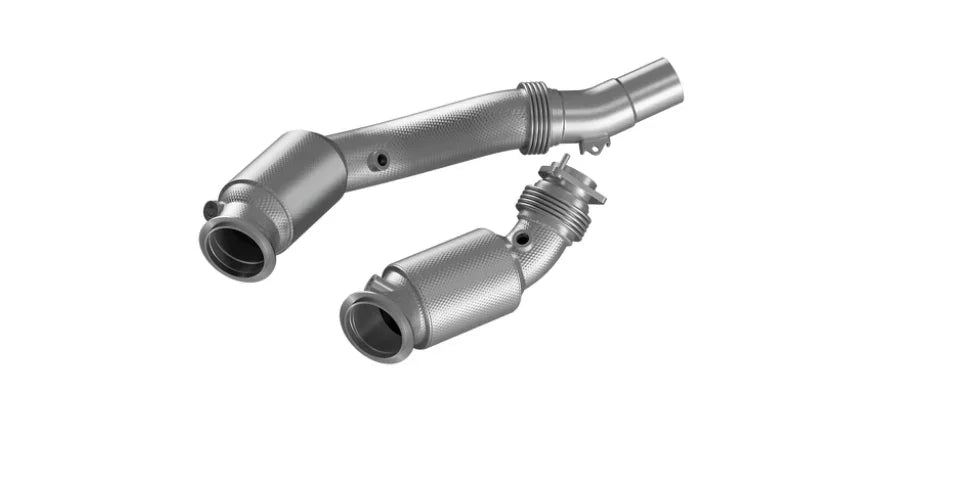 HJS ECE Downpipes mit 200 Zellen Kats für BMW M3 Competition F80 / BMW M4 Competition F82 / F83 S55 - mit Zulassung - 90812040 - Akrapovic Auspuffanlage