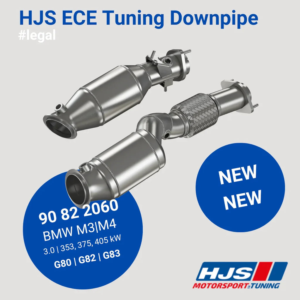 HJS ECE Downpipes mit 200 Zellen Kats für BMW M2 G87 - S58 Motor - mit Zulassung - 90822060 - Akrapovic Auspuffanlage