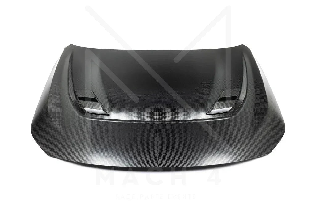 Alpha-N Carbon Clubsport Motorhaube mit Einsatz / Clubsport Hood with Vent für BMW M2 G87 - AN-0735 / AN-0731 - Akrapovic Auspuffanlage