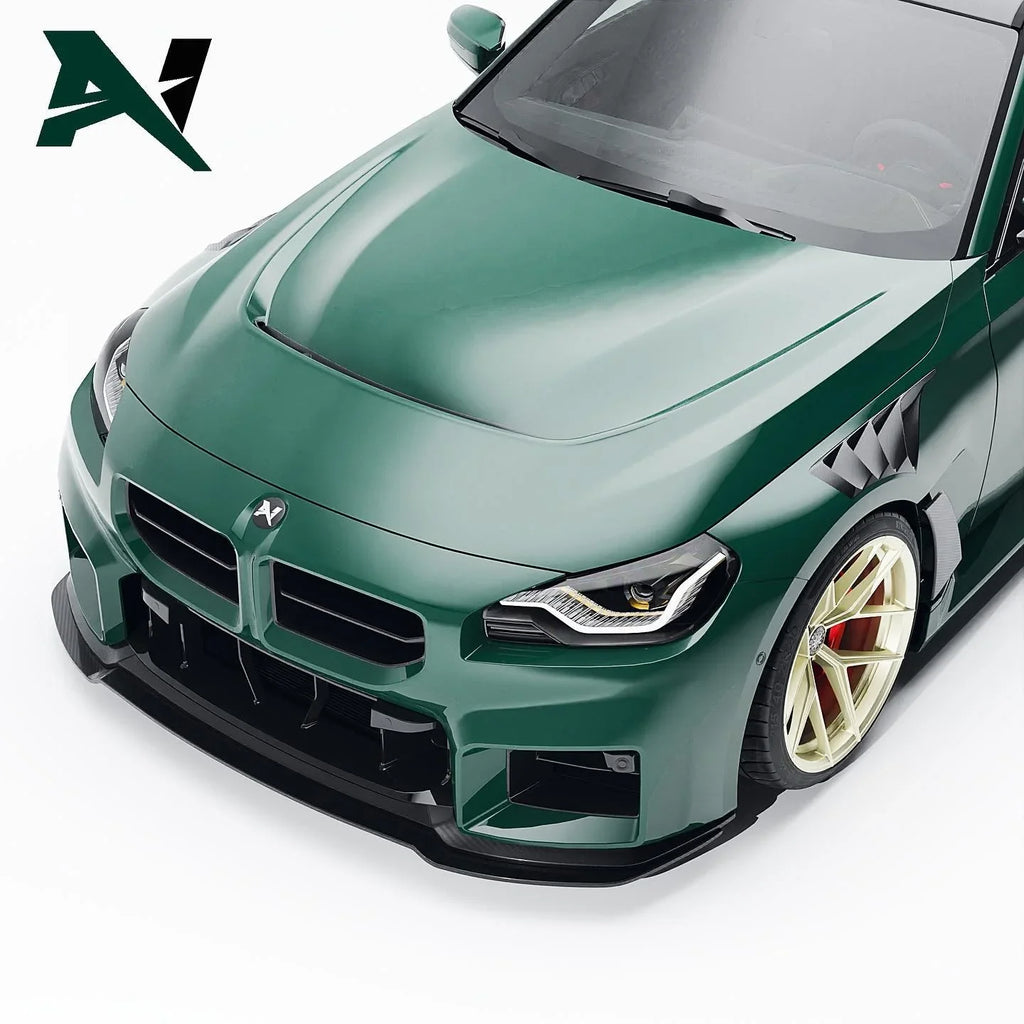 Alpha-N Carbon Motorhaube mit Einsatz / Hood with Vent für BMW M2 G87 - AN-0301 / AN-0316 - Akrapovic Auspuffanlage