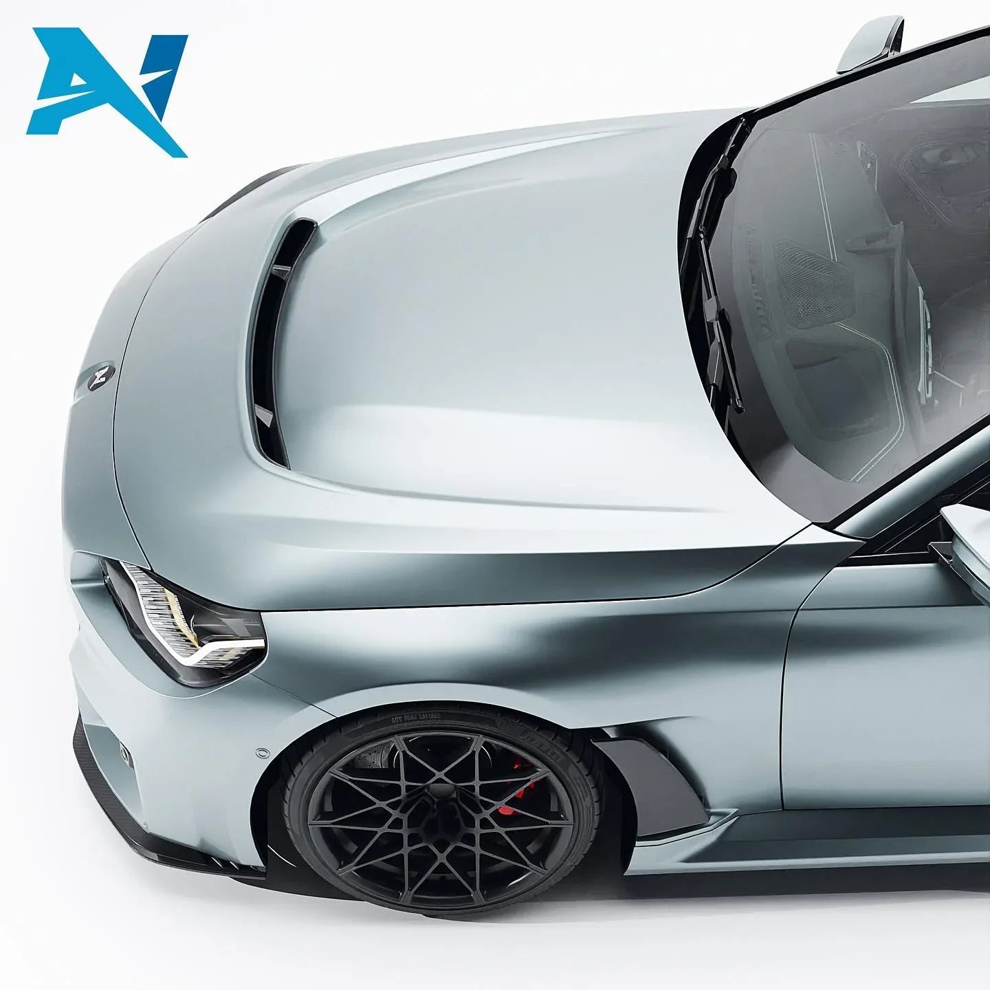 Alpha-N Carbon Motorhaube mit Einsatz / Hood with Vent für BMW M2 G87 - AN-0301 / AN-0316 - Akrapovic Auspuffanlage
