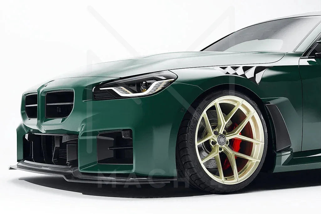 Alpha-N Carbon Kotflügel mit Aero-Blade und Lüftungsöffnungen V4 Set / Carbon Vented Front Fender with Blades V4 Set für BMW M2 G87 - AN-0525 - Akrapovic Auspuffanlage