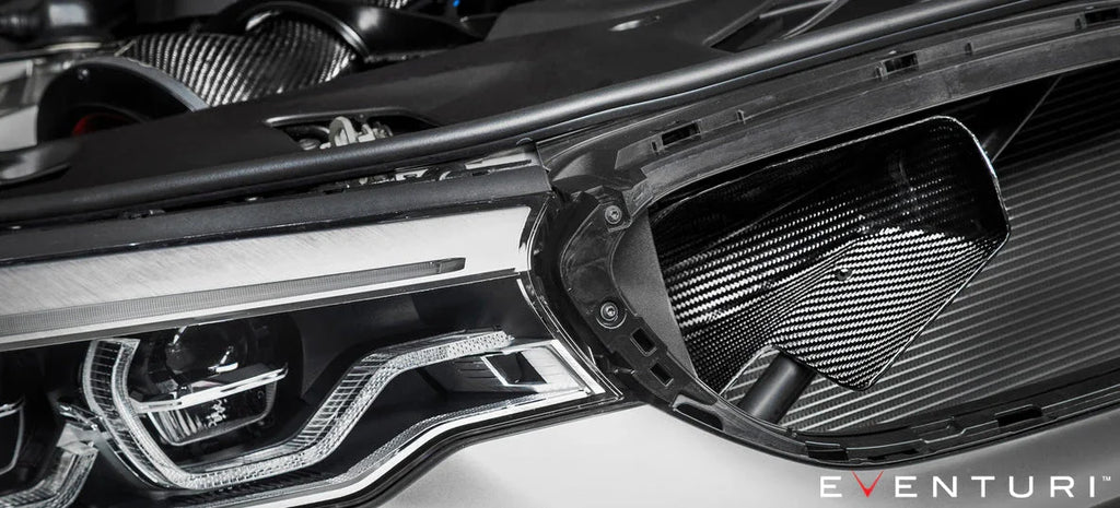 Eventuri Carbon Ansaugsystem V2 für BMW M5 F90 / M8 F91/F92/F93 S63 Motor - Akrapovic Auspuffanlage