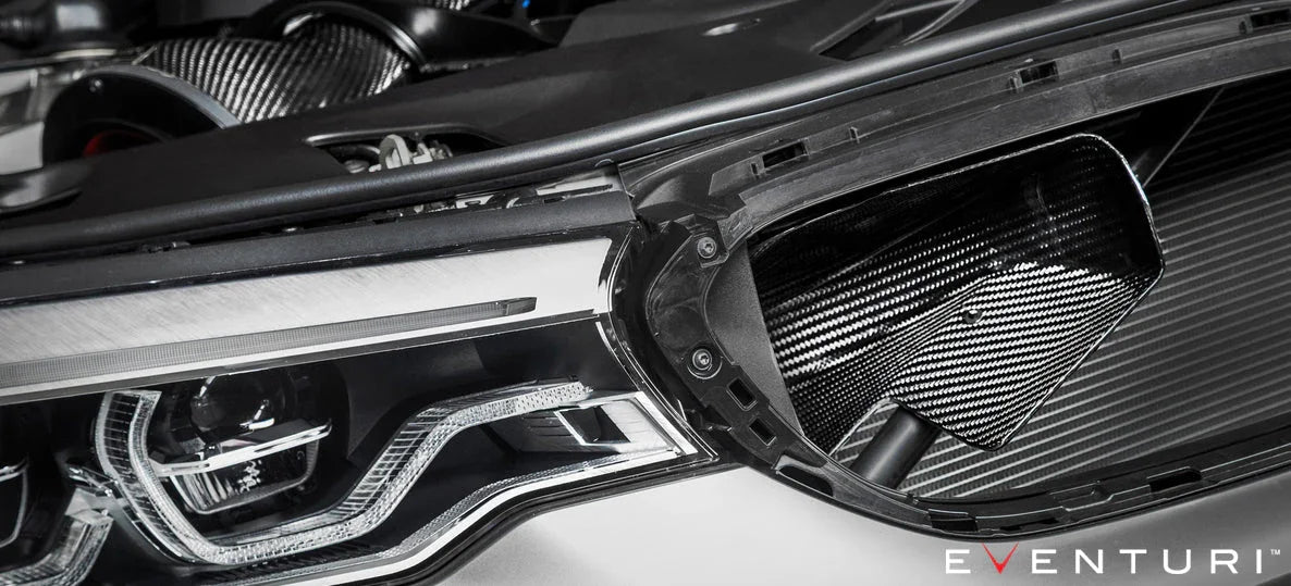 Eventuri Carbon Ansaugsystem V2 für BMW M5 F90 / M8 F91/F92/F93 S63 Motor - Akrapovic Auspuffanlage