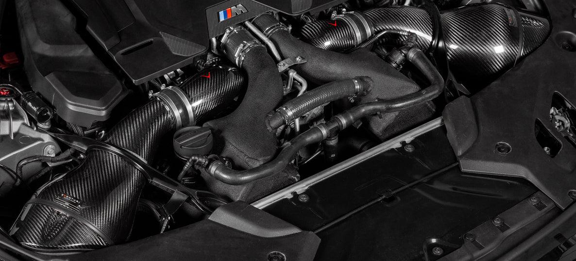 Eventuri Carbon Ansaugsystem V2 für BMW M5 F90 / M8 F91/F92/F93 S63 Motor - Akrapovic Auspuffanlage
