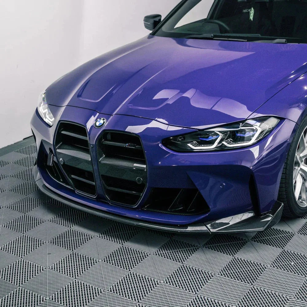 R44/MHC+ Carbon Front Splitter Frontlippe CSL Design für BMW M3 G80/G81 & M4 G82/G83 - Akrapovic Auspuffanlage
