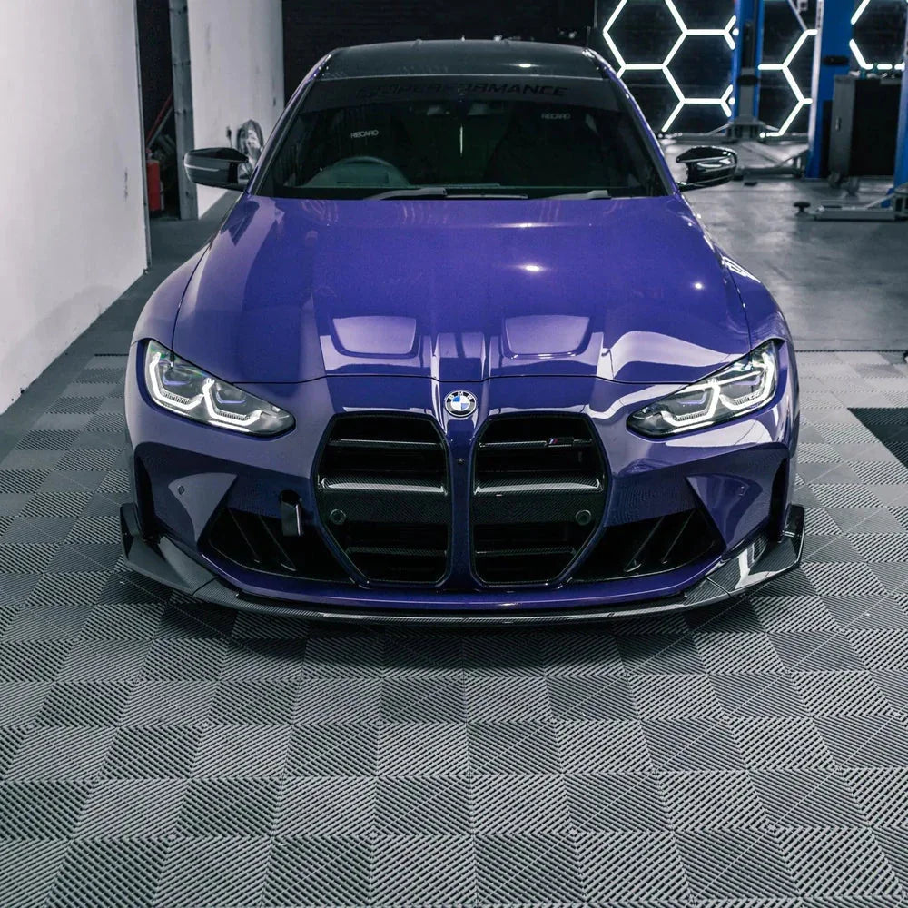 R44/MHC+ Carbon Front Splitter Frontlippe CSL Design für BMW M3 G80/G81 & M4 G82/G83 - Akrapovic Auspuffanlage