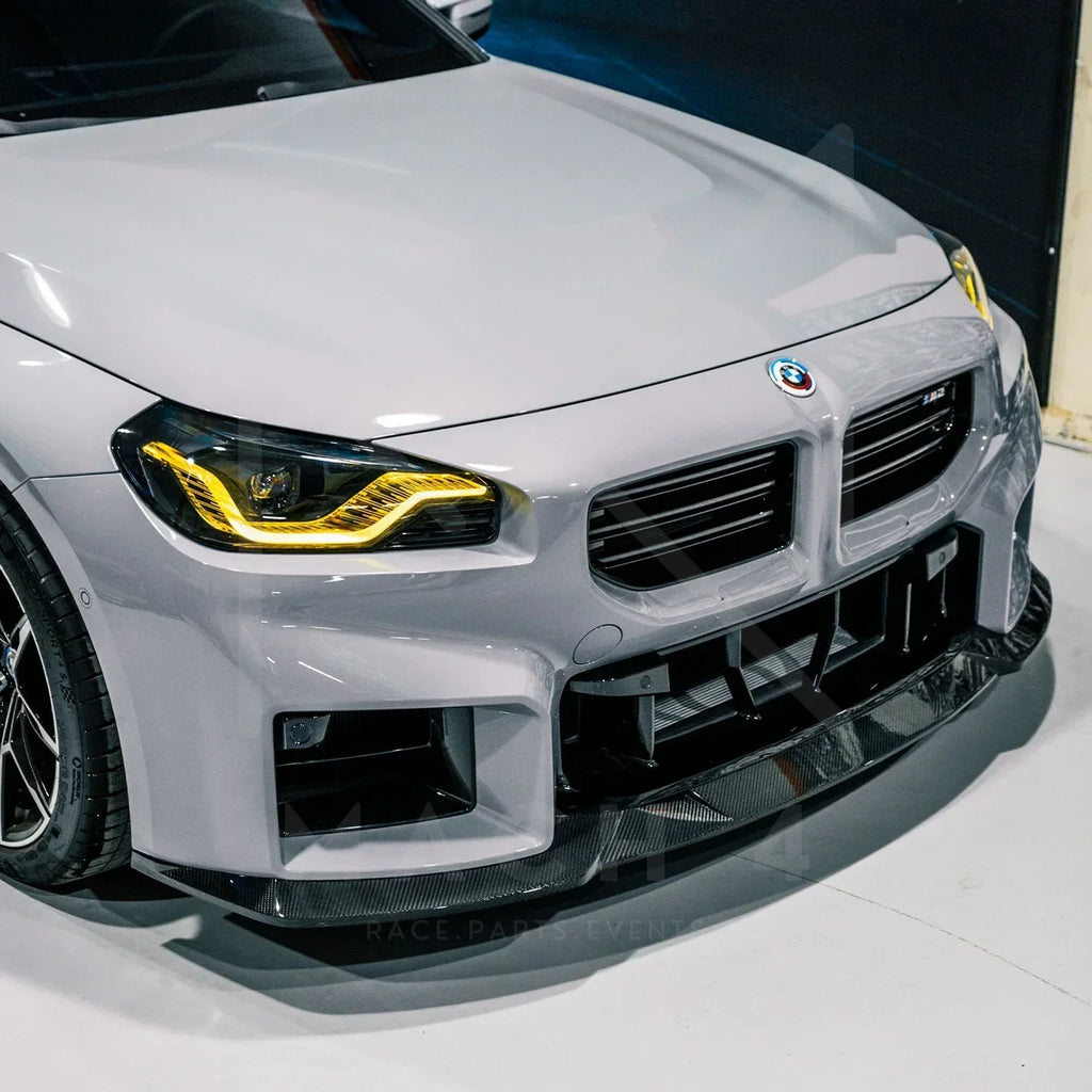 R44/MHC Edition 1 Carbon Front Splitter / Frontlippe für BMW M2 G87 - Akrapovic Auspuffanlage