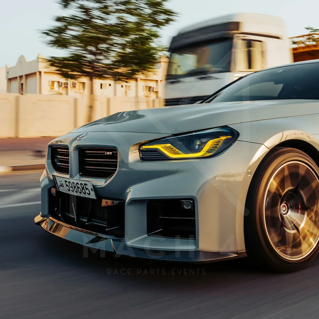 R44/MHC Edition 1 Carbon Front Splitter / Frontlippe für BMW M2 G87 - Akrapovic Auspuffanlage