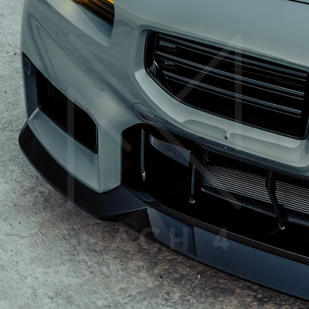 R44/MHC Edition 1 Carbon Front Splitter / Frontlippe für BMW M2 G87 - Akrapovic Auspuffanlage