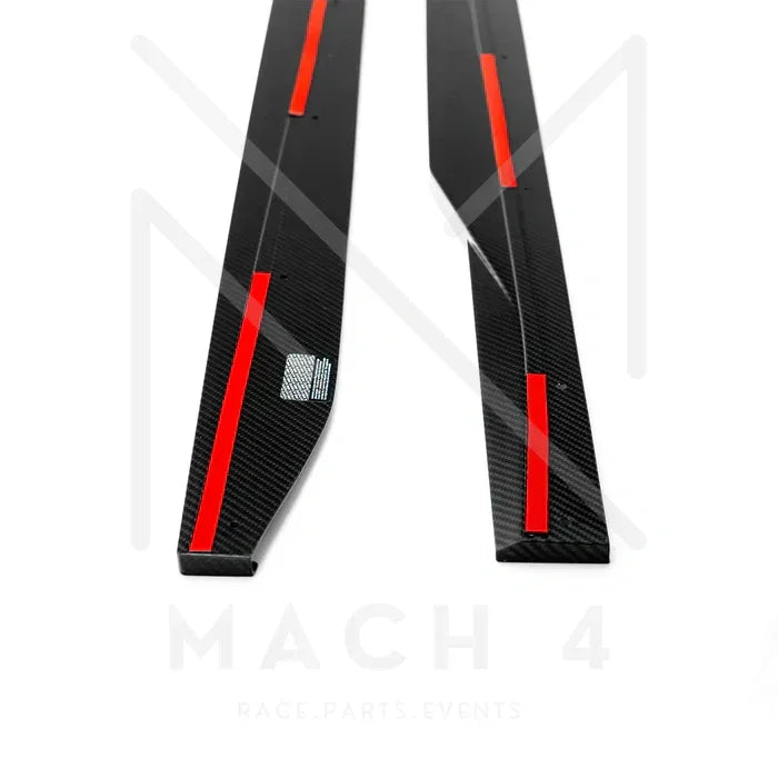 R44/MHC Edition 1 Carbon Seitenschweller / Side Skirts für BMW M2 G87 - Akrapovic Auspuffanlage